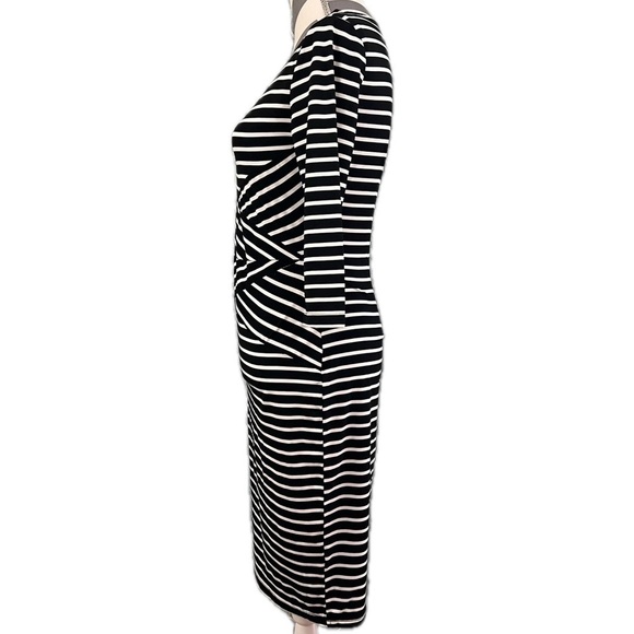 Rephyllis Black & White Striped Bodycon Dress - Size M - Picture 4 of 9